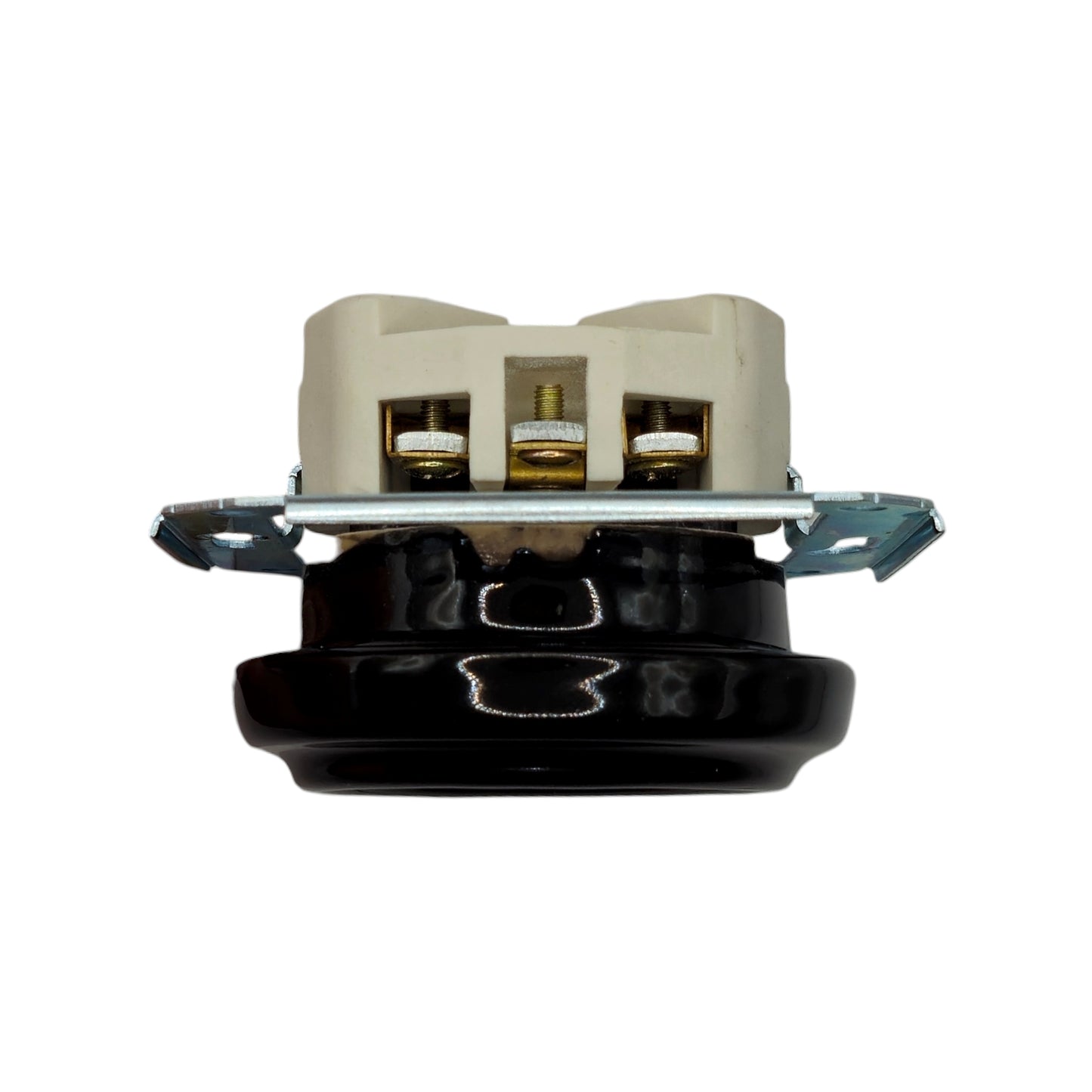 Power Socket Insert Porcelain Loft Retro Electrical French Flush-Mounting Vintage Cottage Ceramic Black
