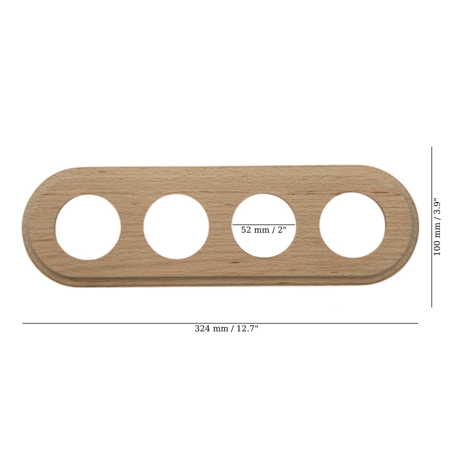 Wooden Loft Retro Quadruple Socket Frame 4 Holes For Flush-Mounted Series Vintage Cottage Natural Wood