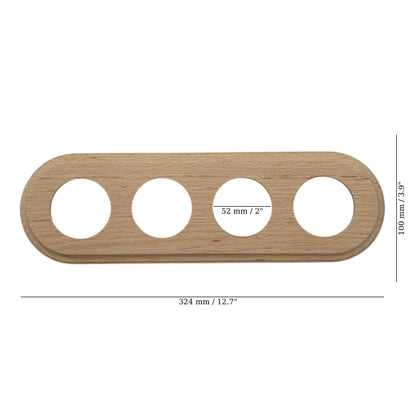 Wooden Loft Retro Quadruple Socket Frame 4 Holes For Flush-Mounted Series Vintage Cottage Natural Wood