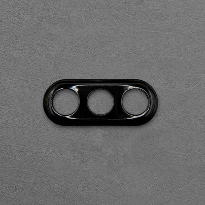 black porcelain triple frame, flush-mount