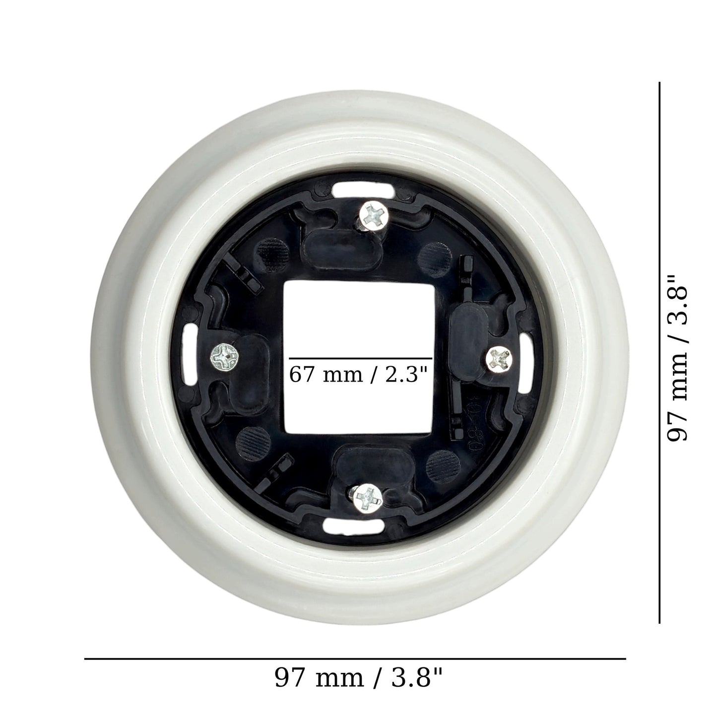 Porcelain Loft Retro Single Porcelain Frame With Plastic Part Surface Mounted Vintage Cottage Ceramic White