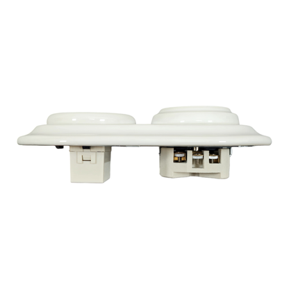 Porcelai USB French Socket – Retro Loft Style | Vintage Design, Flush-Mounted White