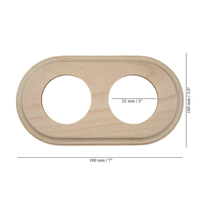 Wooden Loft Retro Double Socket Frame For Flush-Mounted Series Vintage Cottage Natural Wood