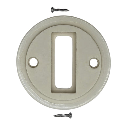 white porcelain 1-gang light switch cover, flush-mount, back