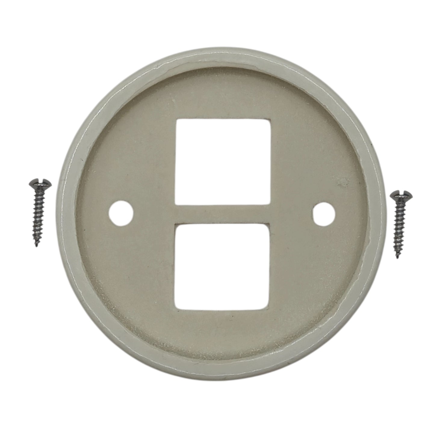 white porcelain rj45 ethernet socket cover, flush-mount, back