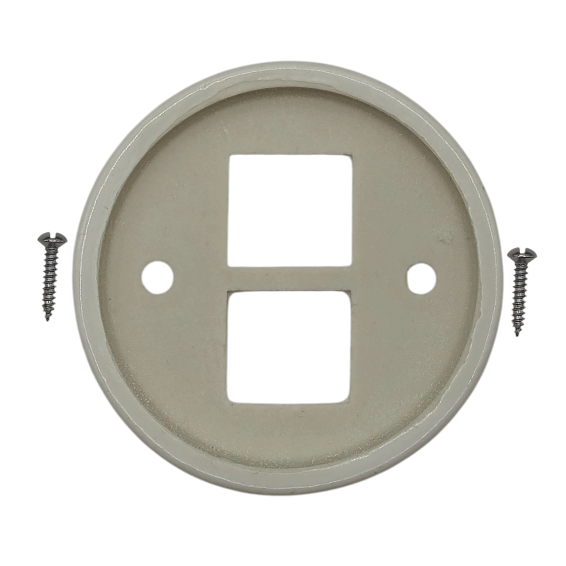 white porcelain rj45 ethernet socket cover, flush-mount, back