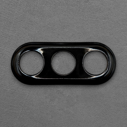 black porcelain triple frame, flush-mount, front