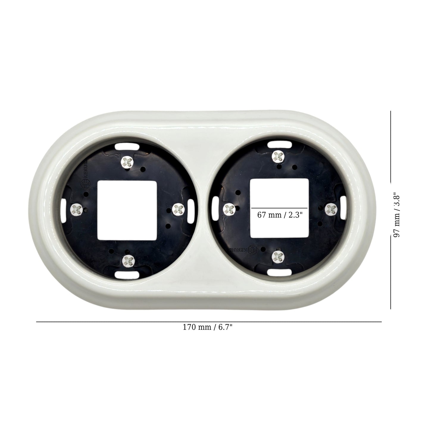 Porcelain Loft Retro Double Porcelain Frame With Plastic Part Surface Mounted Vintage Cottage Ceramic White