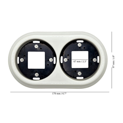 Porcelain Loft Retro Double Porcelain Frame With Plastic Part Surface Mounted Vintage Cottage Ceramic White