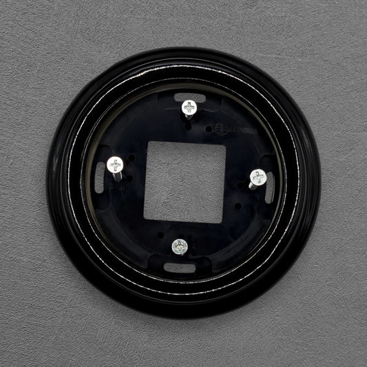 Porcelain Loft Retro Single Porcelain Frame With Plastic Part Surface Mounted Vintage Cottage Ceramic Black