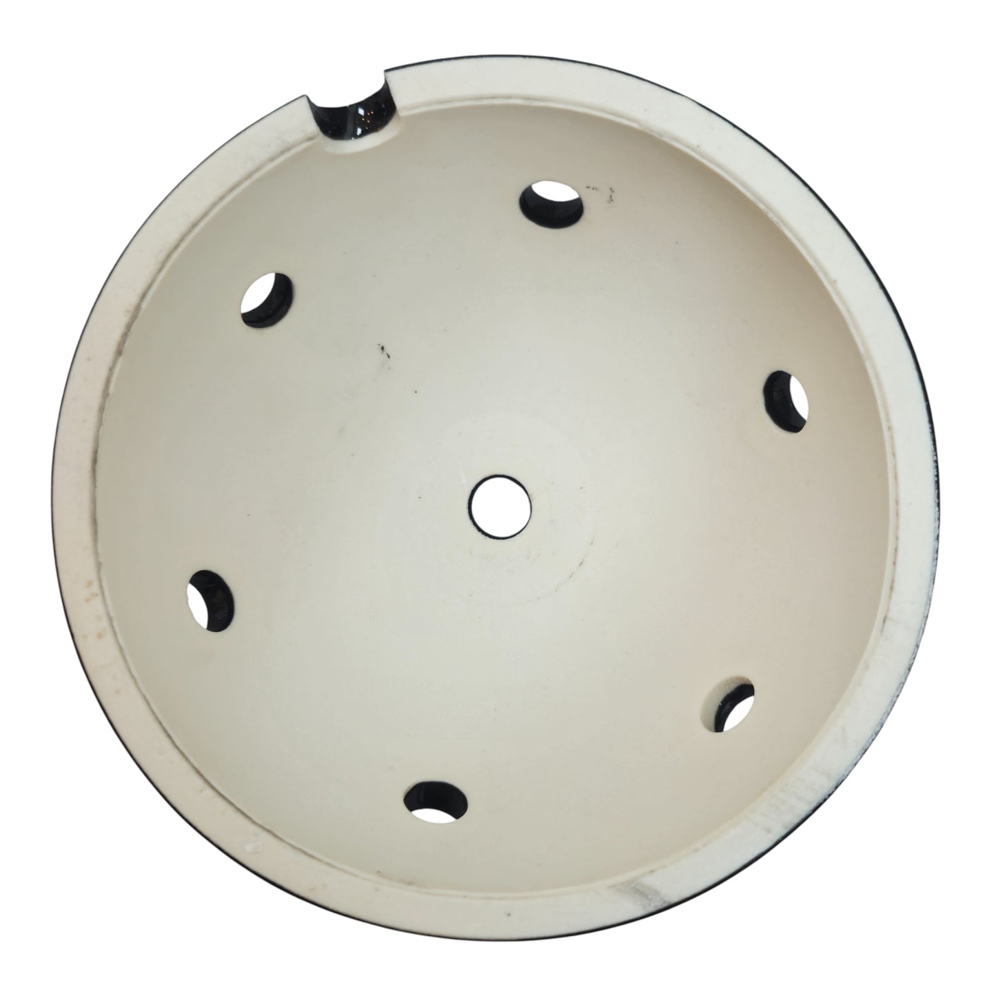 black porcelain multihole ceiling rose 125x65mm, back