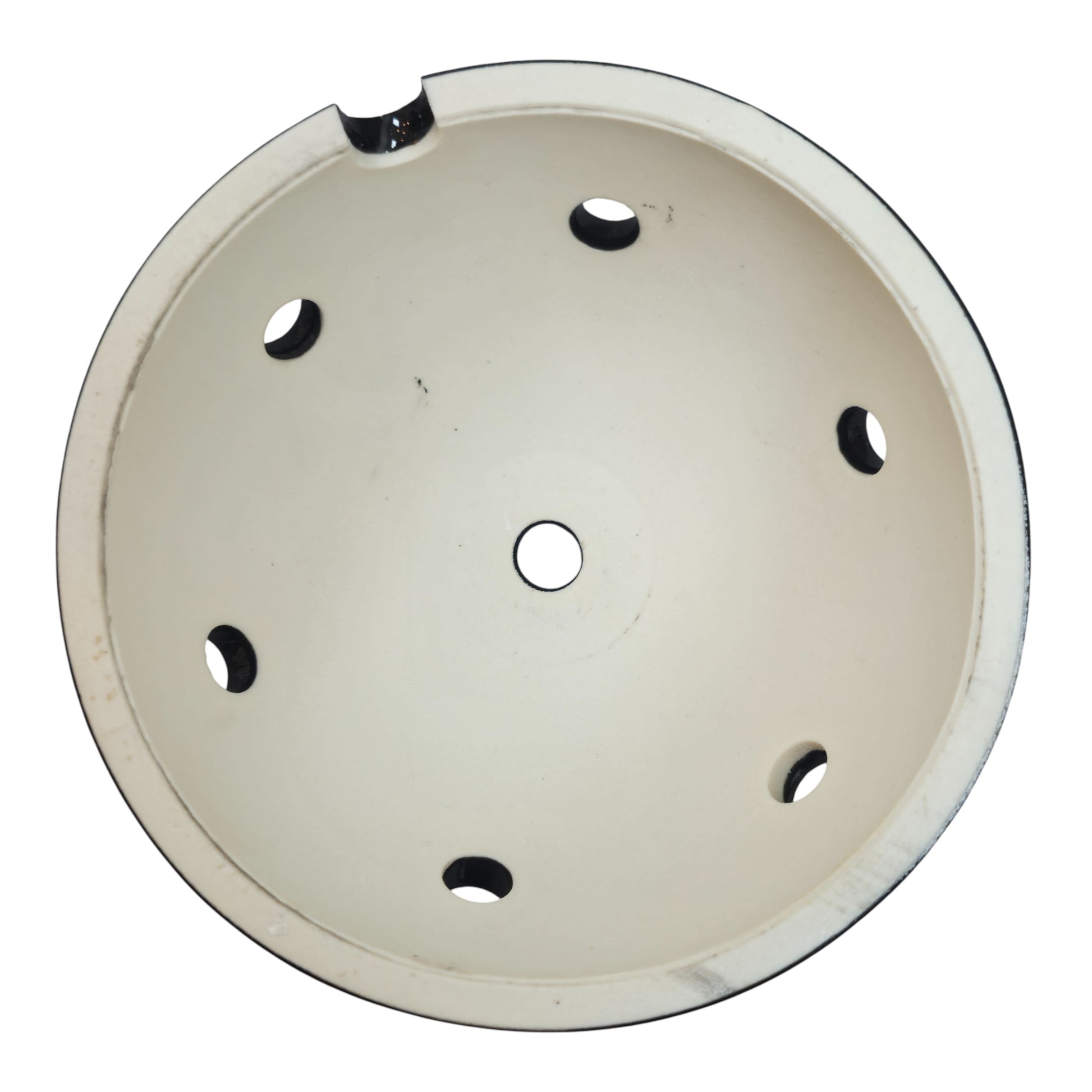 black porcelain multihole ceiling rose 125x65mm, back