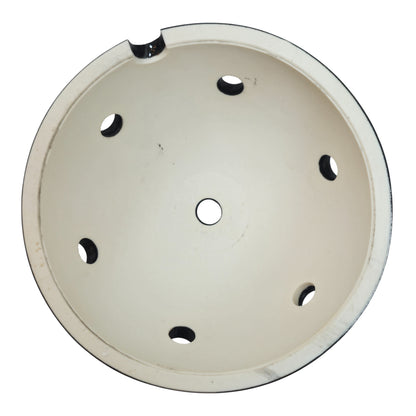 black porcelain multihole ceiling rose 125x65mm, back