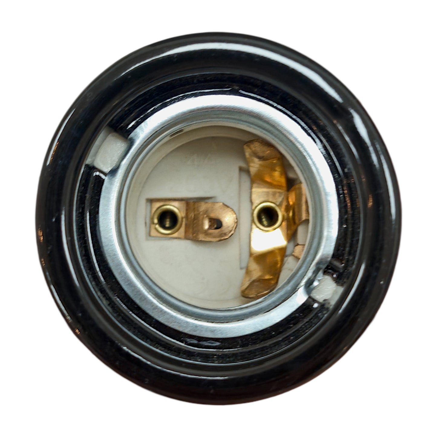 black porcelain hanging E27 lamp holder, 45x65mm, bottom