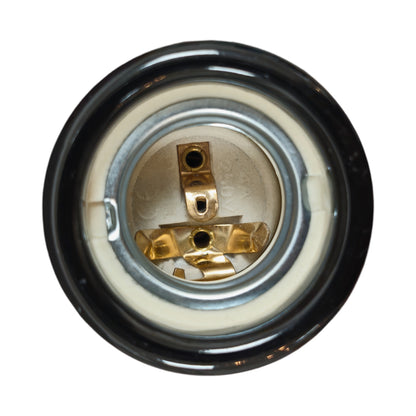 black porcelain hanging E27 lamp holder, 45x60mm, bottom