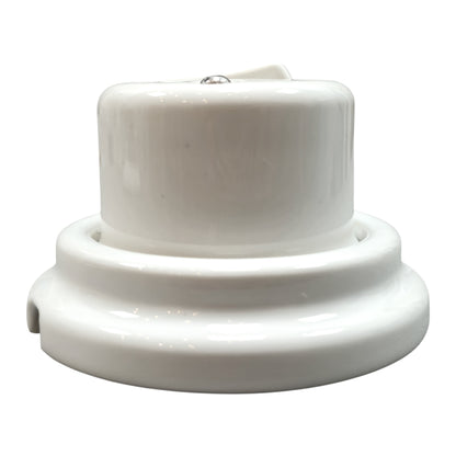 white porcelain 1gang2way light switch, surface-mount, side