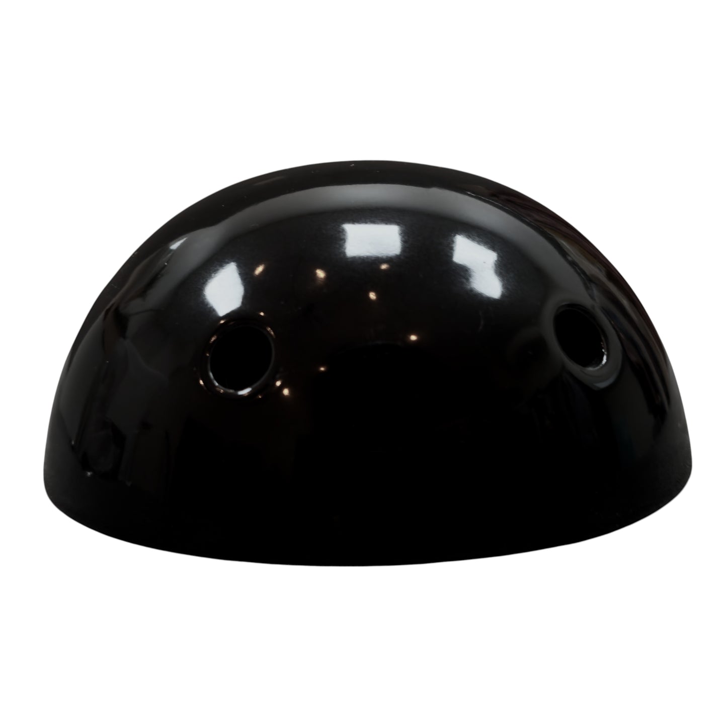 black porcelain multihole ceiling rose 125x65mm, side