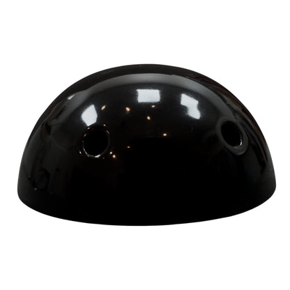 black porcelain multihole ceiling rose 125x65mm, side