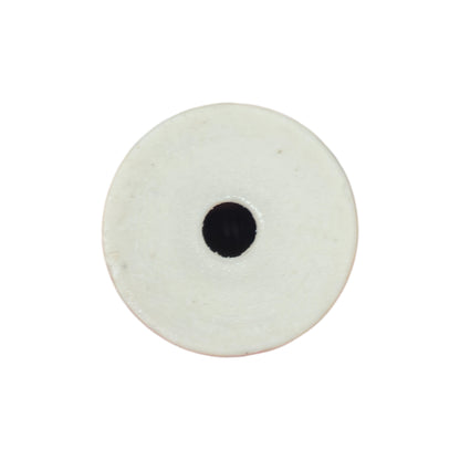 White porcelain cable decentraliser, surface-mount, bottom