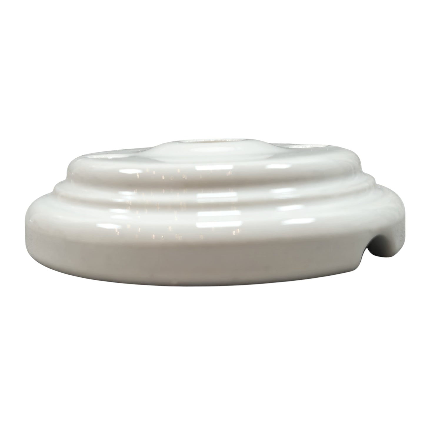 white porcelain flat ceiling rose 70x25mm, side