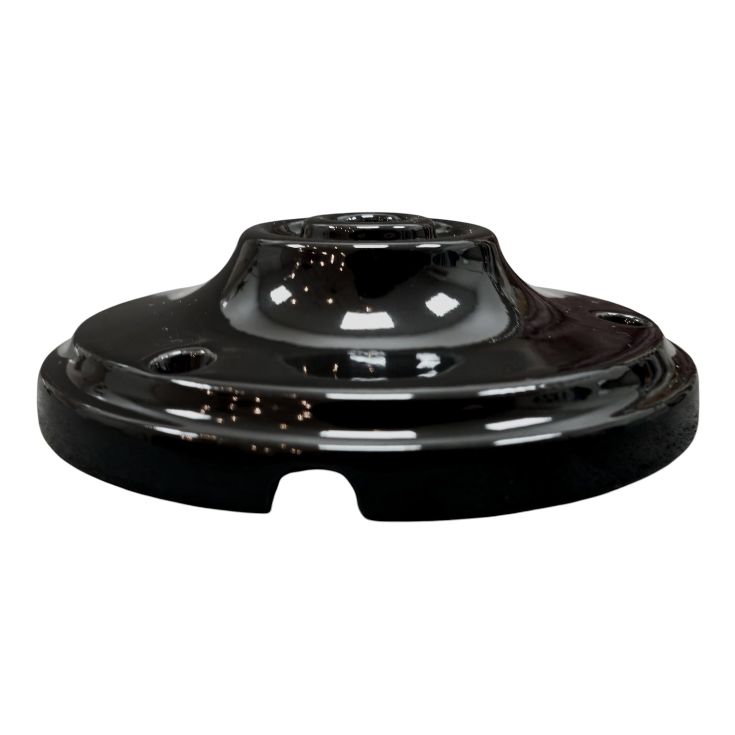 black porcelain big cone ceiling rose 100x30mm, side