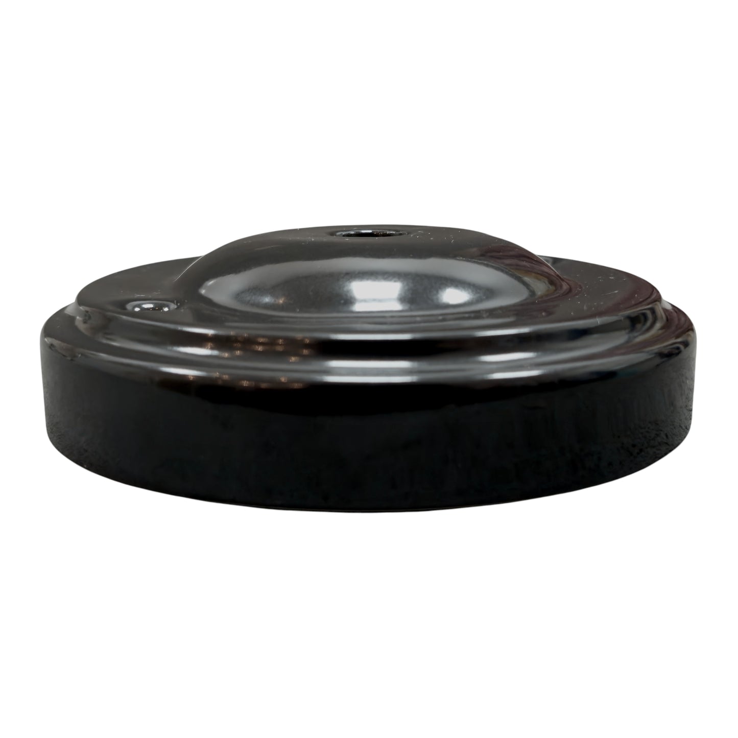 black porcelain big dome ceiling rose 100x28mm, side