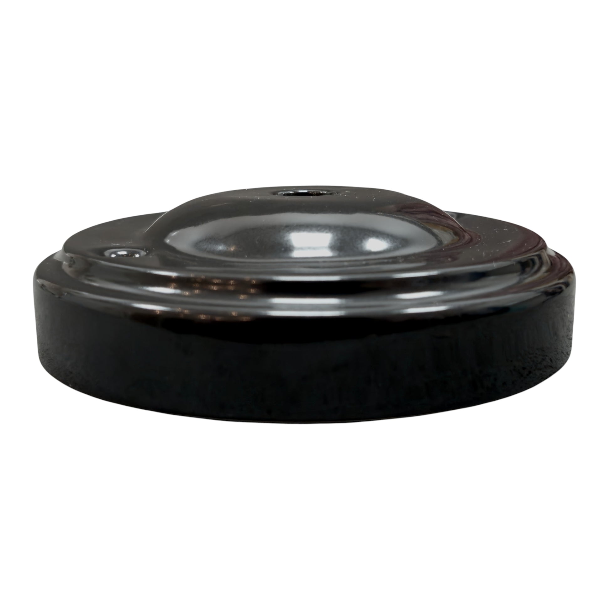 black porcelain big dome ceiling rose 100x28mm, side