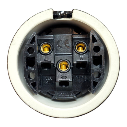 Surface Mounting Double Power Socket Porcelain Loft Retro Electrical UK 3 Prong Surface Mounted Vintage Cottage Ceramic Black