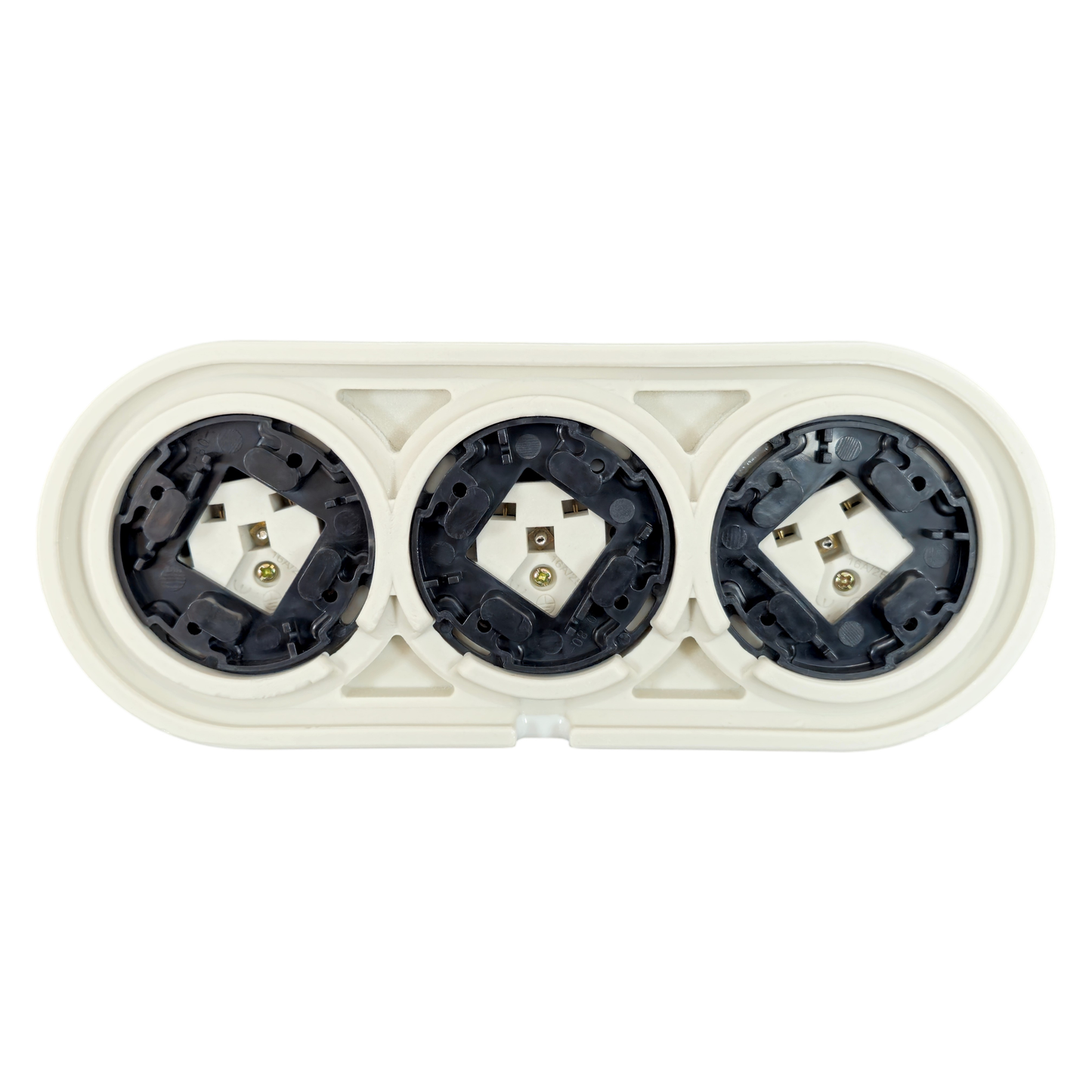 Triple Power French Socket Porcelain Surface Mounted Loft Retro Electrical 3 Socket Vintage Cottage Ceramic White