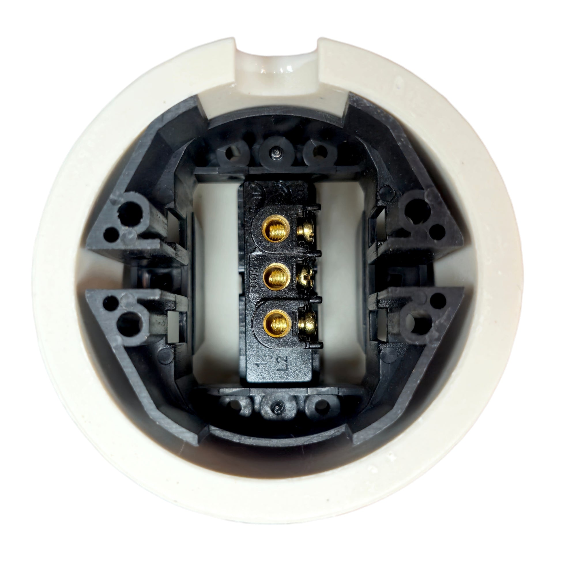 white porcelain 1gang2way light switch, surface-mount, back