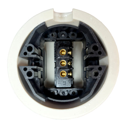 white porcelain 1gang2way light switch, surface-mount, back