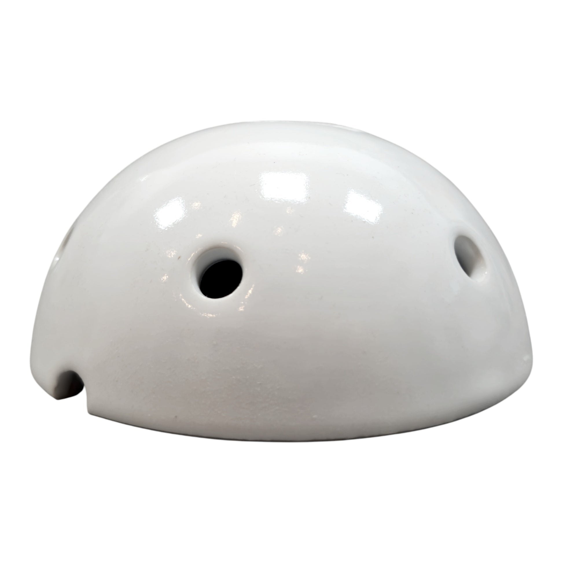 white porcelain multihole ceiling rose 125x65mm, side