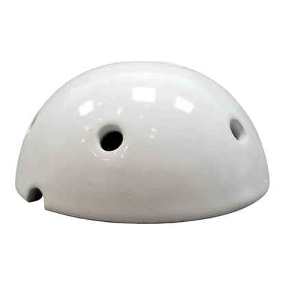 white porcelain multihole ceiling rose 125x65mm, side