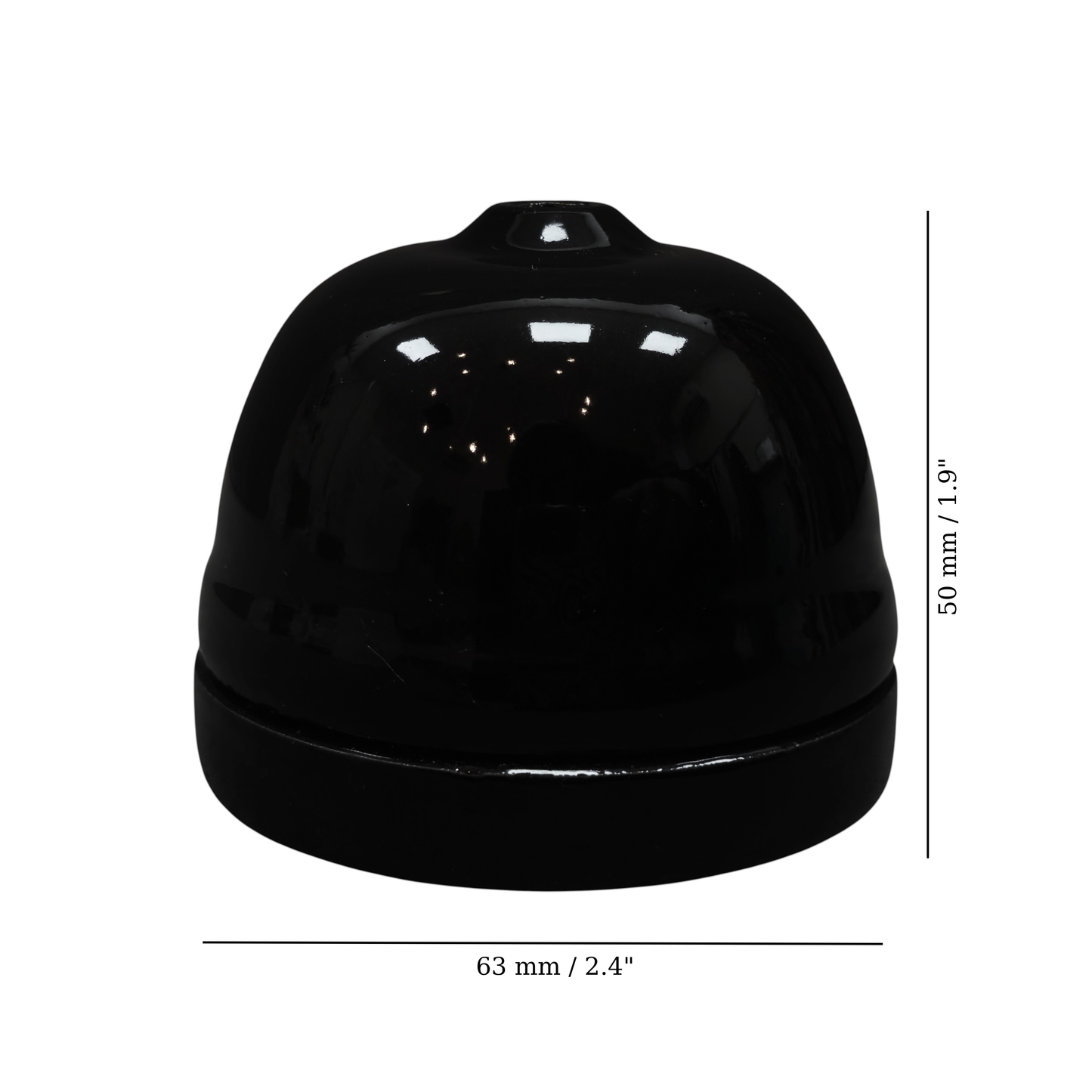 black porcelain ceiling cup 63x50mm, measurements