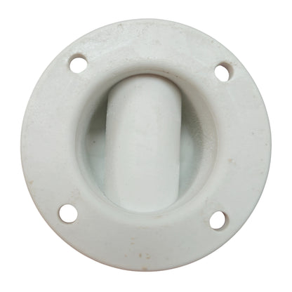 white porcelain pulley light fixture, surface-mount, bottom