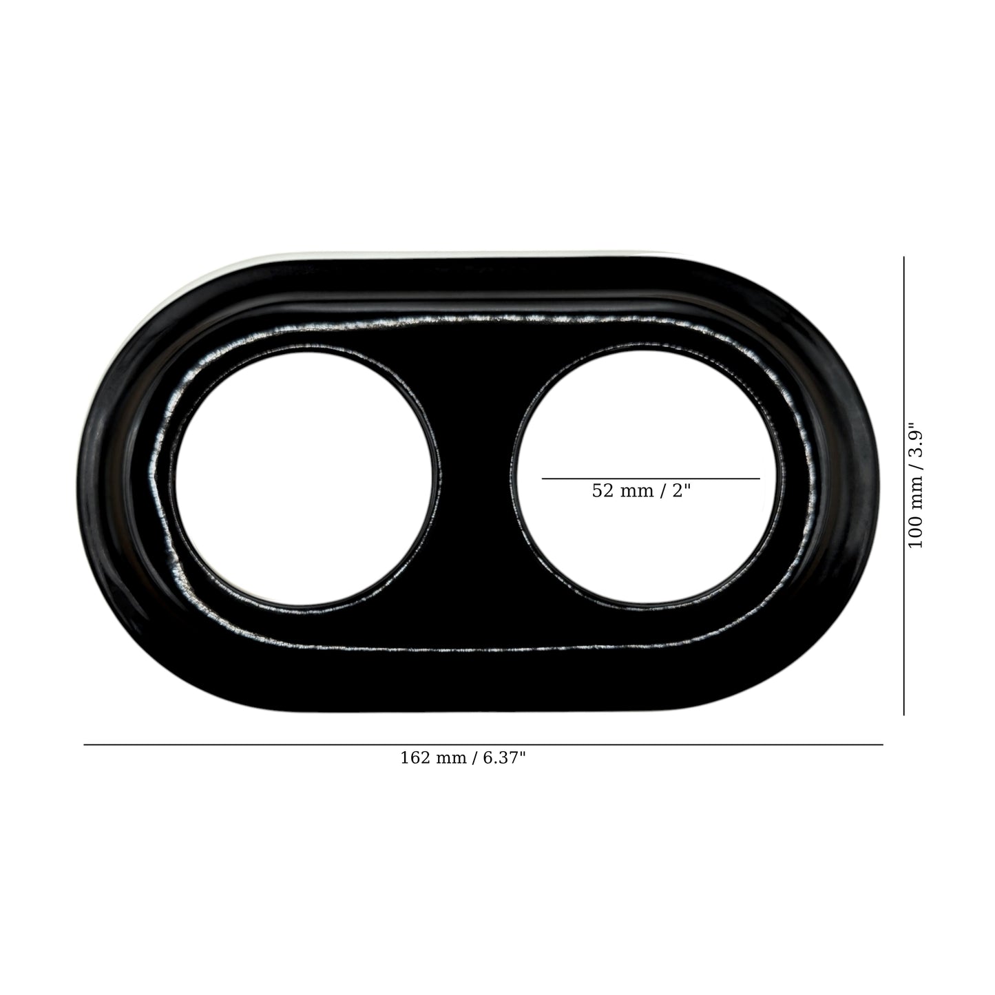 Flush Mount Socket and Switch Frame for UK Series - Double | Porcelain